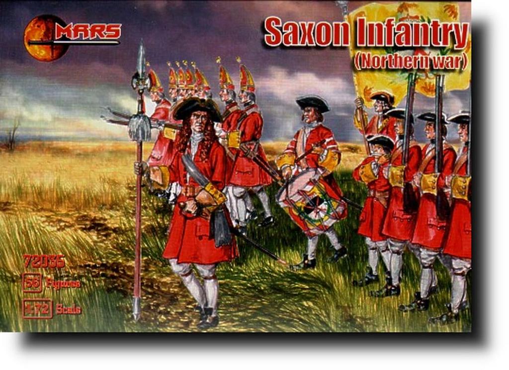Mars Figures 1/72 Scale Plastic Model Kit ORM72035: Northern War German Saxon Infantry vs. Sweden, 17th Century, 14 Poses, 56 Figures