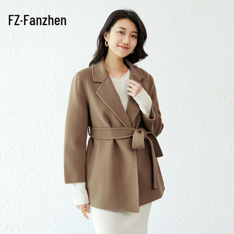 Women's 100% Wool Mid-length Belted Coat