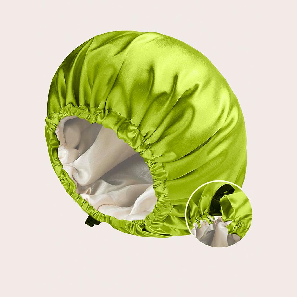 2024 Fashionable Double-Sided Satin Sleep Cap for Women - Elastic, Stylish Hair Protection with Button Design