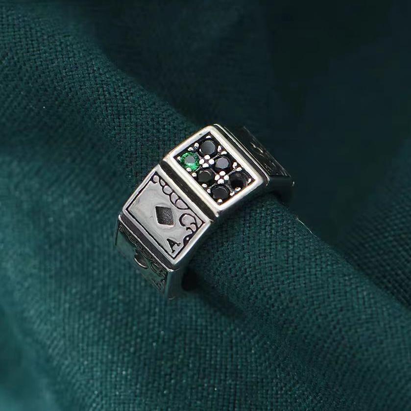 

Модные преувеличенные открывающиеся кольца для игральных карт и кристаллов на палец для мужчин и женщин, винтажные покерные вечерние украшения в стиле панк resizable