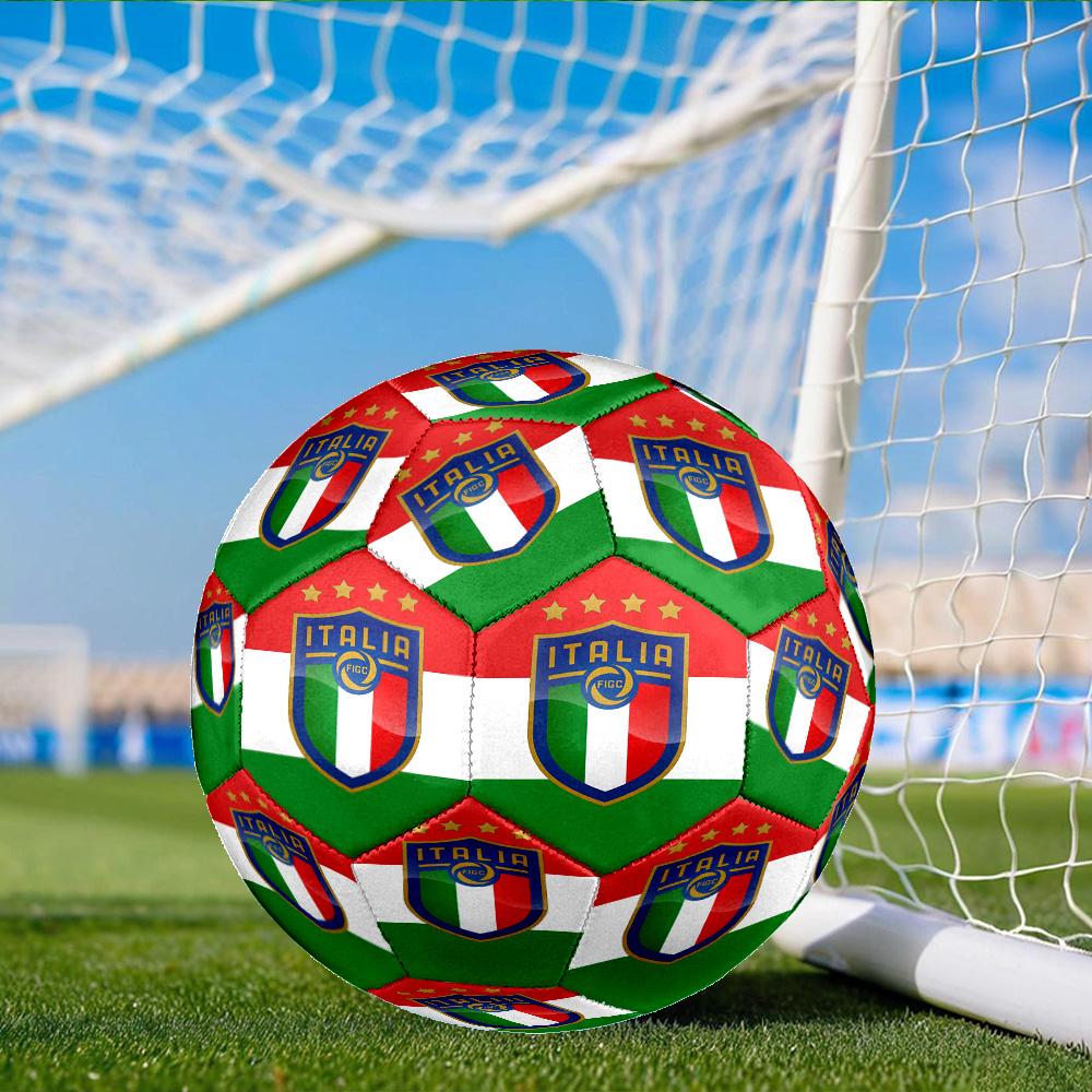 Italy Football Crest Size 5 Soccer Ball, Suitable for Training and Matches, High-Elasticity, Wear-Resistant Material Gift for Fan