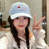 New Men Women Korean Kitten Cherry Letters Embroidery Baseball Hats Sunshade Cartoon Versatile Cute Peaked Caps Fashion Casual