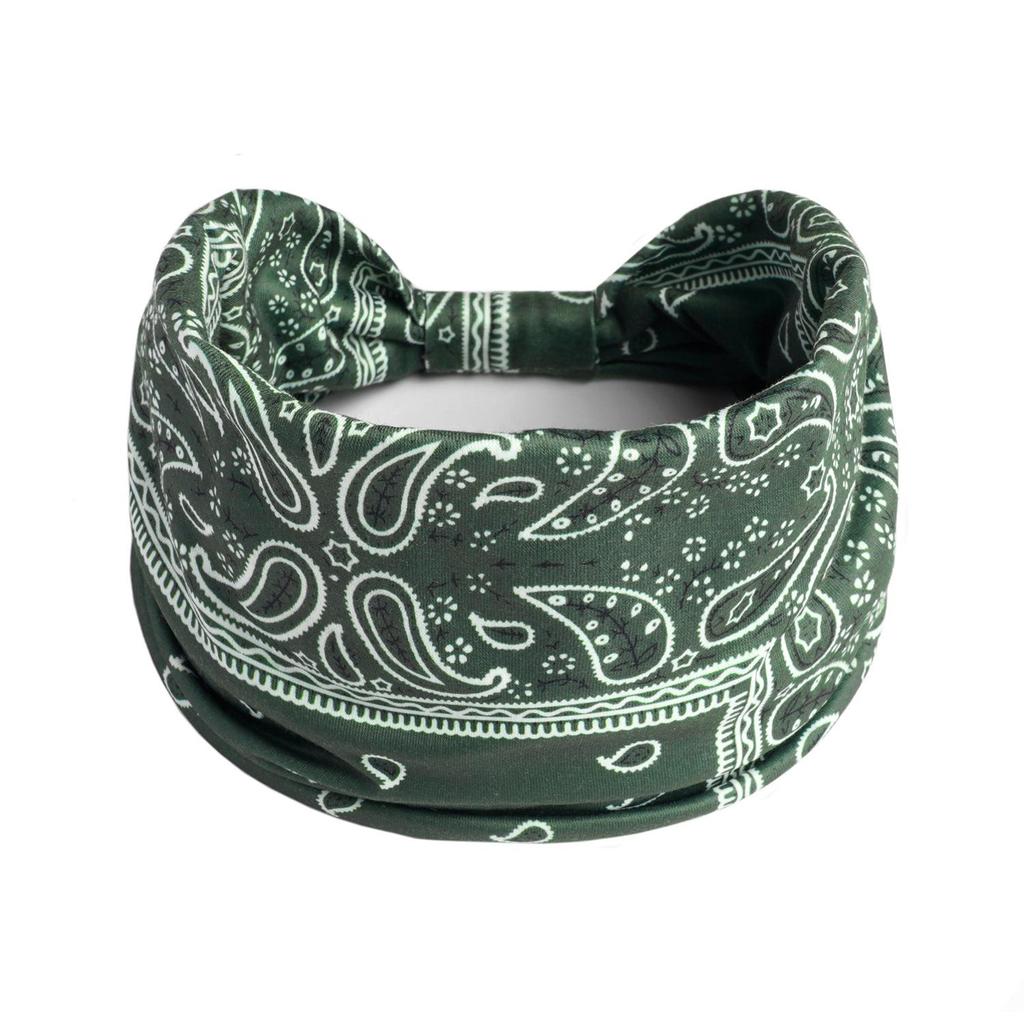 Bandeau large rétro à motif cachemire pour femmes - Bandeau de sport élastique coloré pour yoga