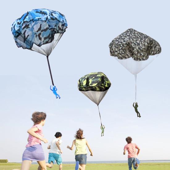 3 Bucăți Jucărie Parașută pentru Copii Jucării de Curte în Aer Liber Promovează Jocul Activ Vârste 3+ Mini Parașută Zmeu din Nailon Fără Încurcături pentru Jocuri de Grup Petreceri de Ziua de Naștere
