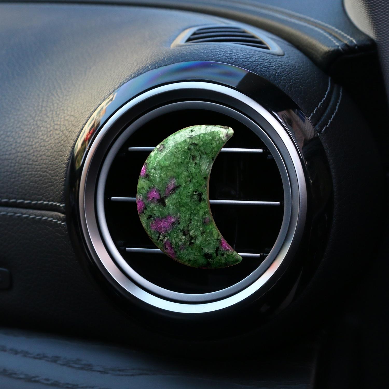 

1pc Crystal Moon Car Vent Clip Decor - Moon Phase Charms with Non-Slip Grip, for Air Vent Accessories