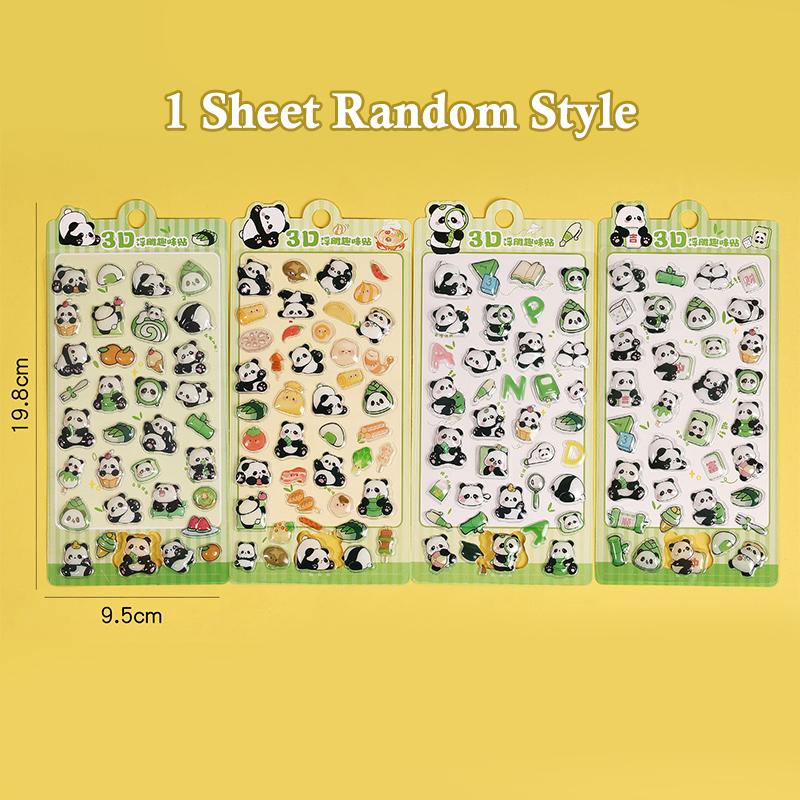 

Lovely Animals 3D Relief Stickers Aesthetic Panda Dinosaur Jelly Sticker Kawaii Decoration Bubble Decals Toys Gifts Diy Patch