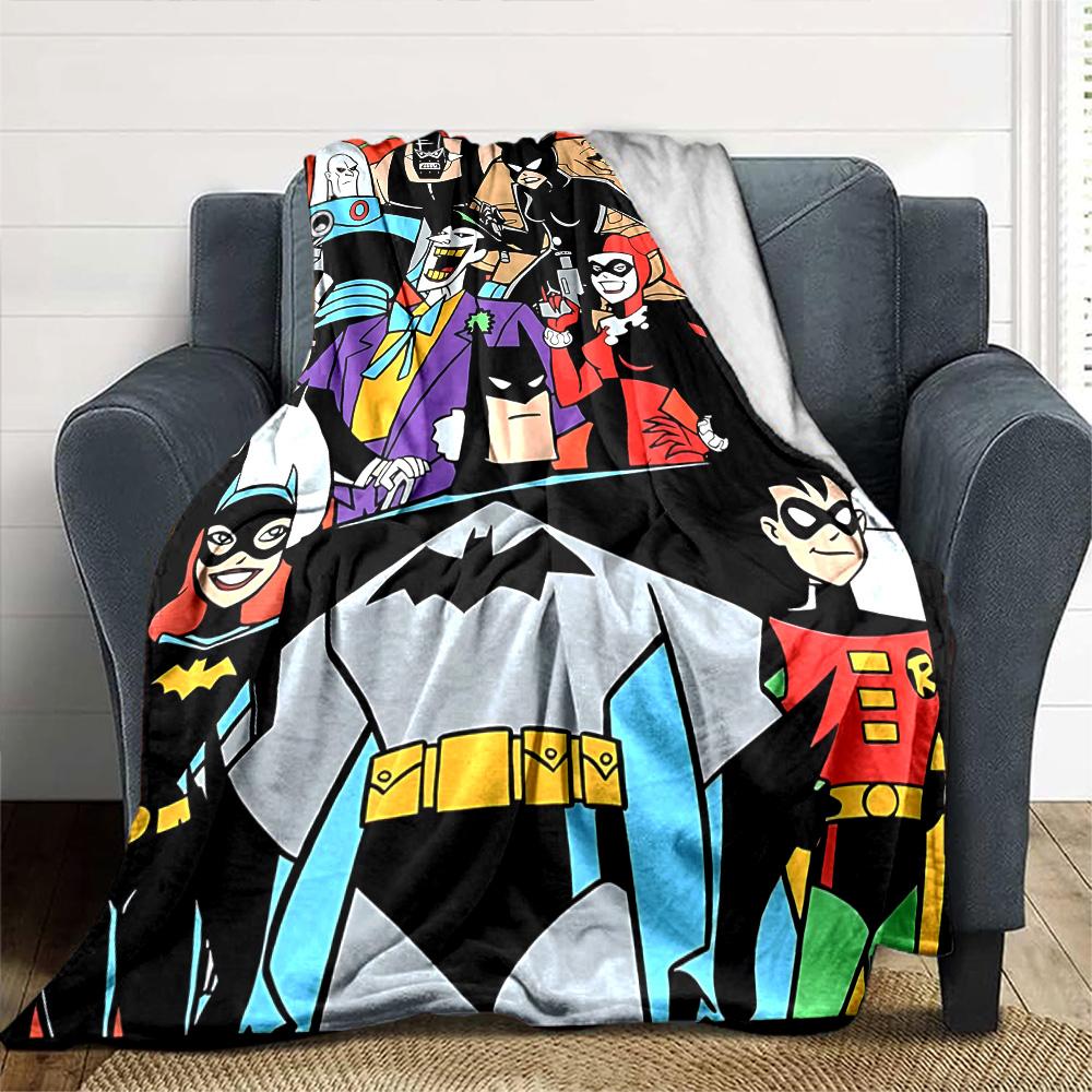 Batman Friends Classic Teamup Flannel Blanket Super Soft Warm Cozy Blanket For Sofa Bed Office Travel Allseason Home Decor Gift