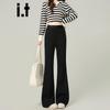 Women's High-Waist Draped Flare Leg Pants