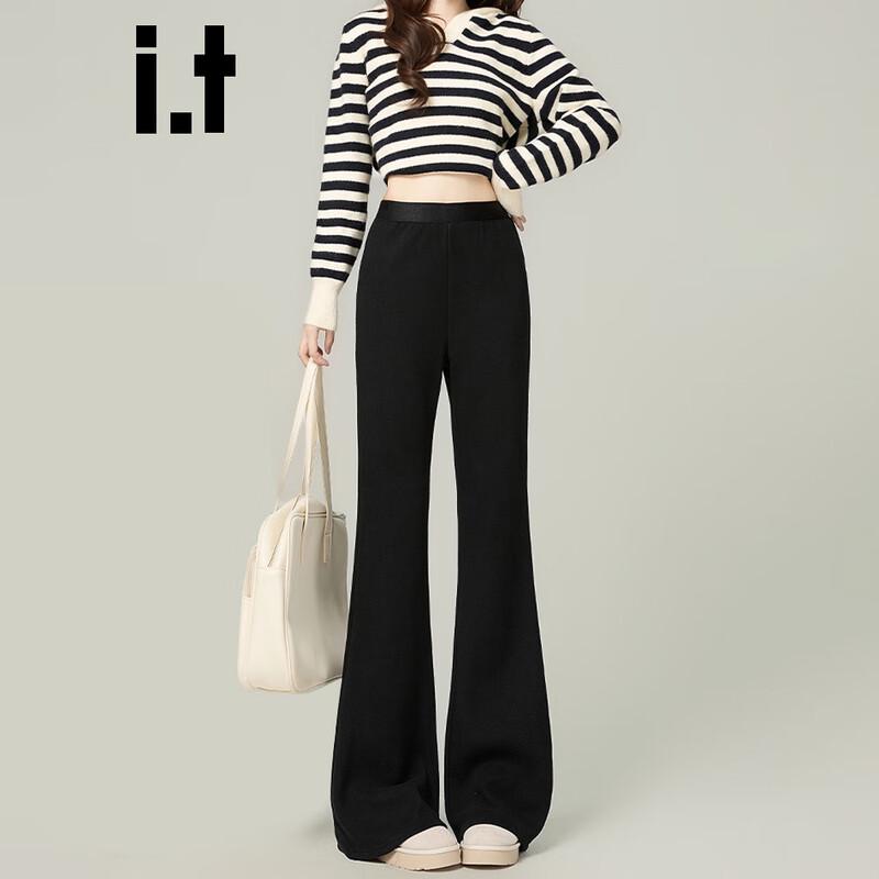 Women's High-Waist Draped Flare Leg Pants