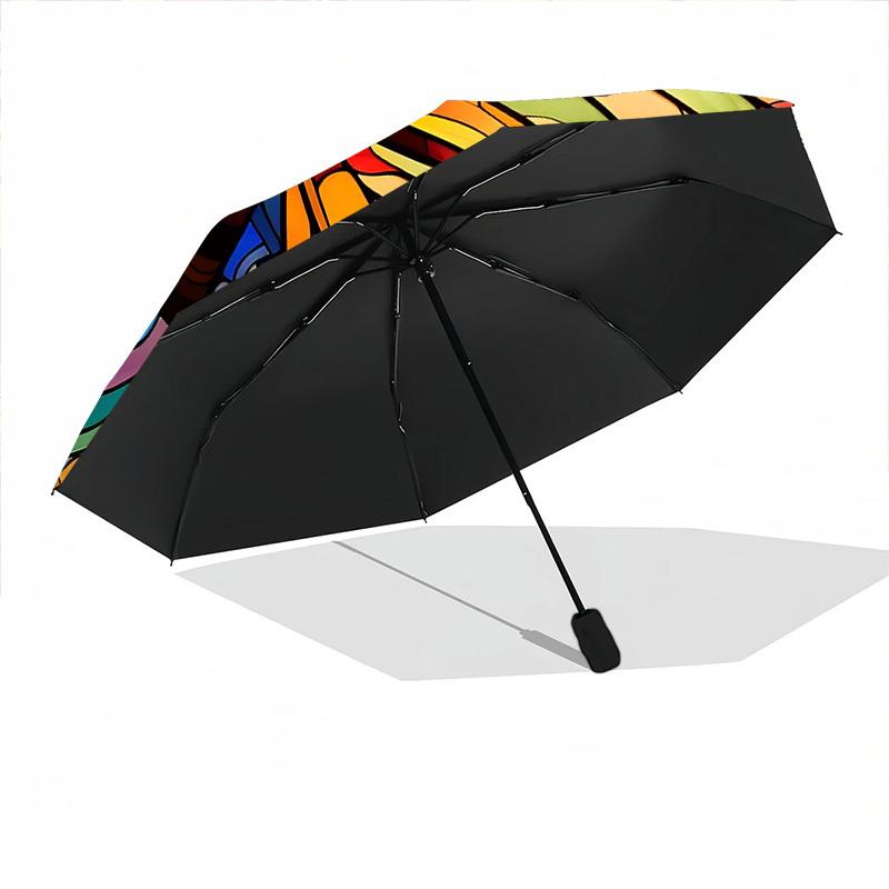 1pc Butterfly StainedGlass Automatic Open/close Umbrella, 8-Rib sturdy structure, Auto Folding/Opening, Portable Travel Umbrella for Women, Parties022