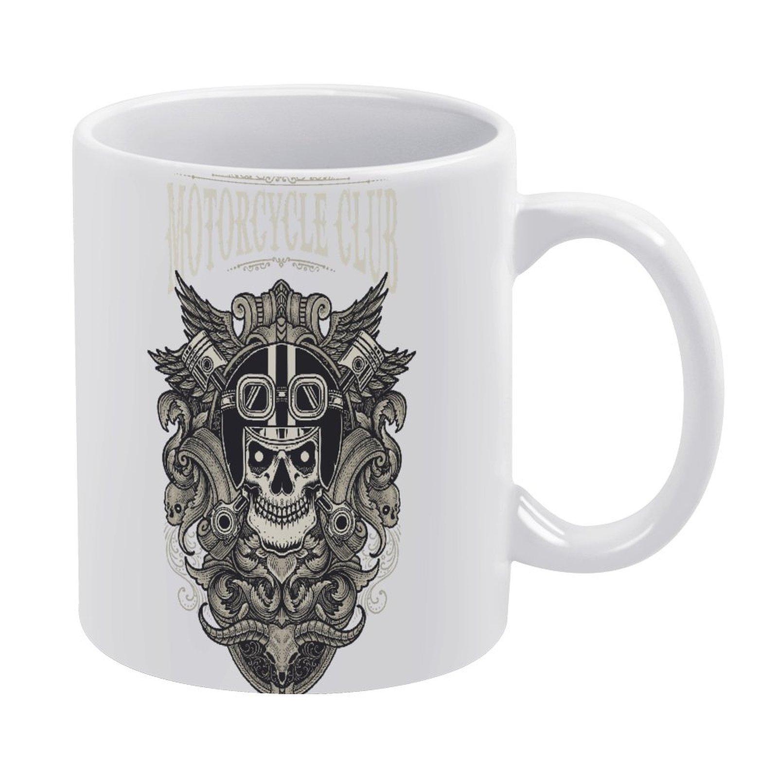 

11oz White Glossy Coffee Cup with Durable Ceramic Build and Double-Sided Print, Ideal for Home Kitchen or Office Desk Drinks белый