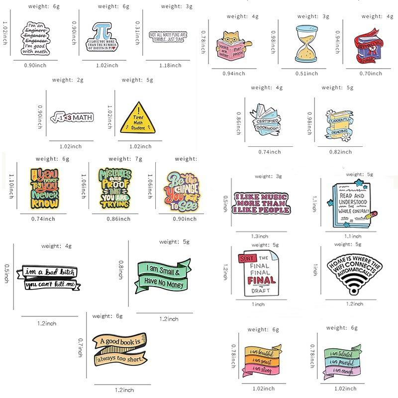 Enjoy The Little Things Enamel Pins Funny Quotes Girls Just Wanna Have Fun Cartoon Letter Metal Brooch Lapel Badge Jewelry Gifts