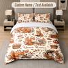 Mushroom Forest Theme Custom Text Or Name 3Pcs Bedding Set 1 Flat Sheet & 2 Pillowcases Personalized Home Bedding