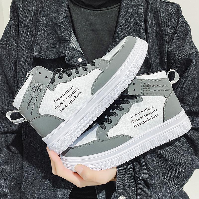 Medium and High-top Men's Shoes, Casual Guochao Board Shoes, Niche Original Sports, Versatile for Young Students