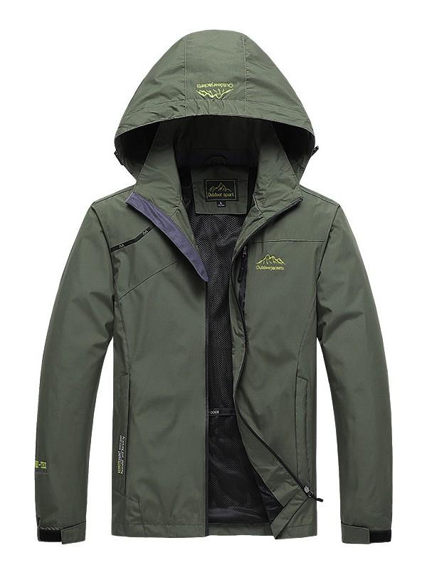Unisex Spring & Autumn Windbreaker: Waterproof, Breathable Hooded Jacket for Hiking & Mountaineering.