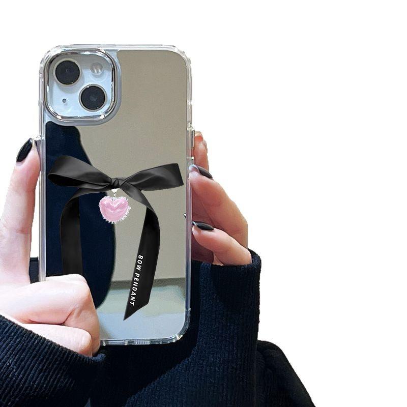 Simple Bow Is Suitable for iPhone17promax Mirror Mobile Phone Case 16 Niche 14/13 Apple 15 All-inclusive.