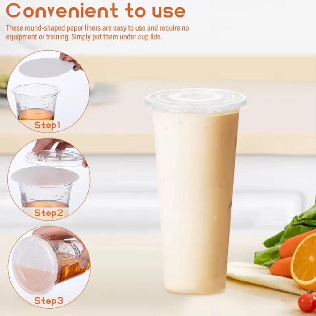 Cup Leak Proof Paper Leak Proof Cup Lid Pad Food Safety Leak Proof Paper Suitable For Milk Tea Coffee Restaurant Gatherings