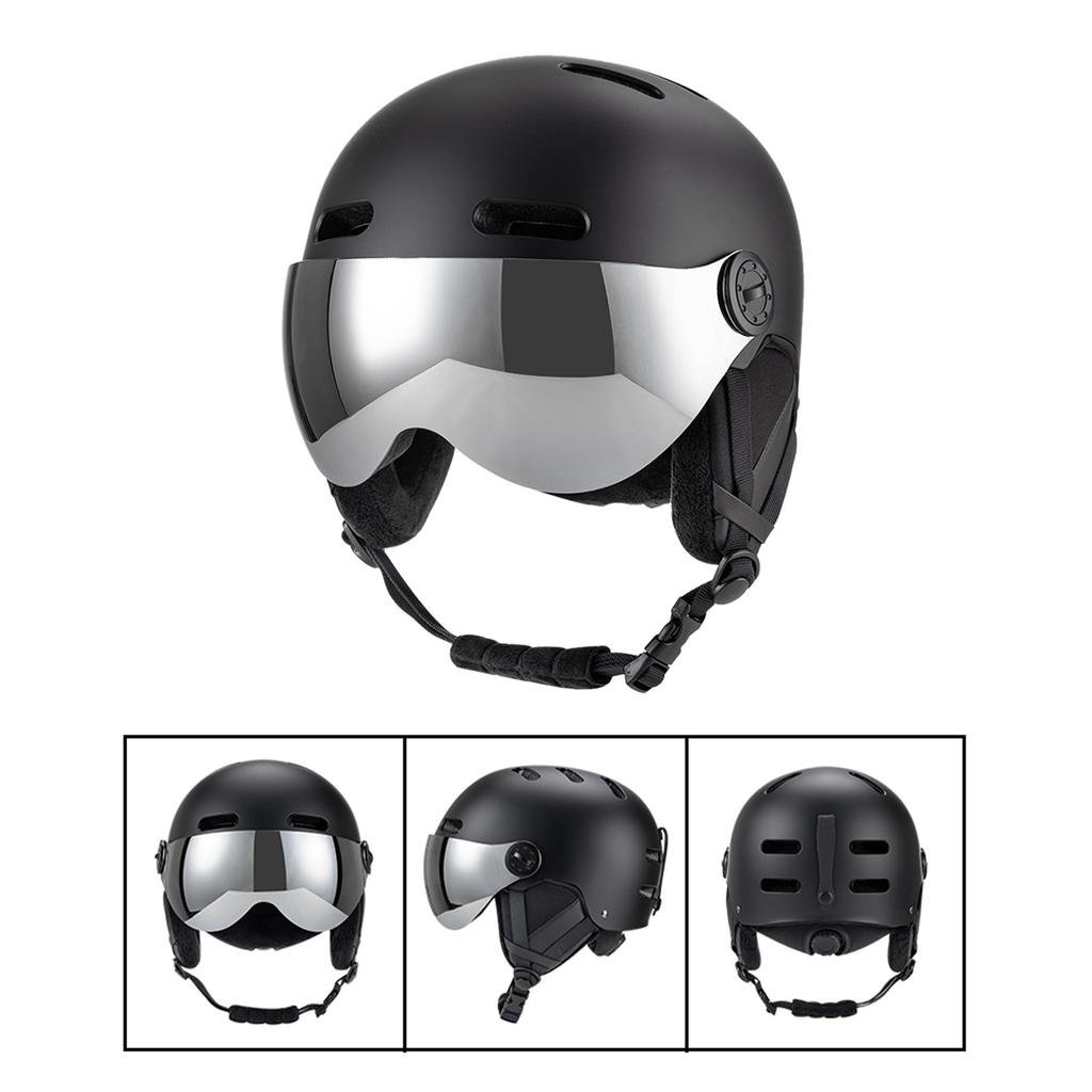 Ski Helmet with Goggles EPS Liner Snowboard Helmet Removable Liner Ear Pads Winter Sports Helmet Detachable Visor 12