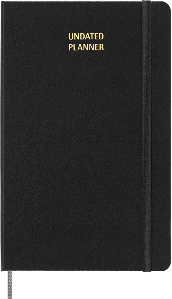 Moleskine 12-Month Undated Weekly Diary, Large Size (13cm x 21cm), Black Hardcover, DHUNDB12WN301