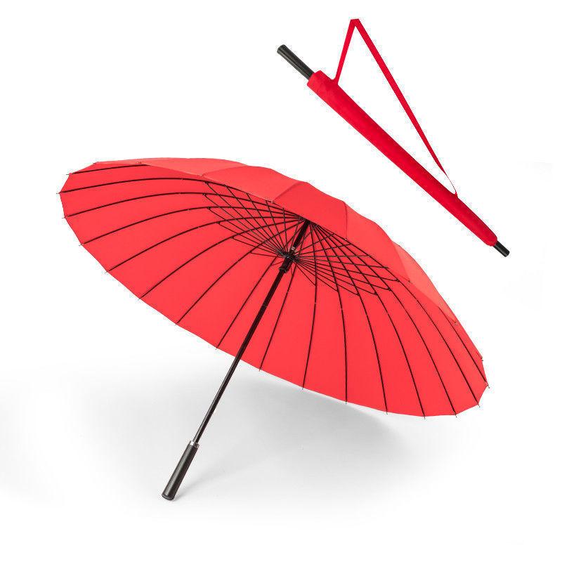 24-Rib Windproof Extra-Large Automatic Umbrella, Long Handle, for Men and Women, Customizable Logo