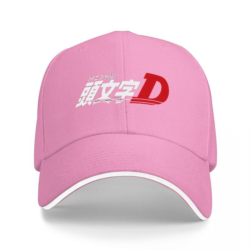 Initial D Logo Baseball Cap Black Red Design Classic Anime Inspired Adjustable Hat for Fans of Speed and Racing Culture