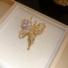 Gilded Zircon Butterfly Open Ring - Elegant, Versatile & Luxurious Jewelry