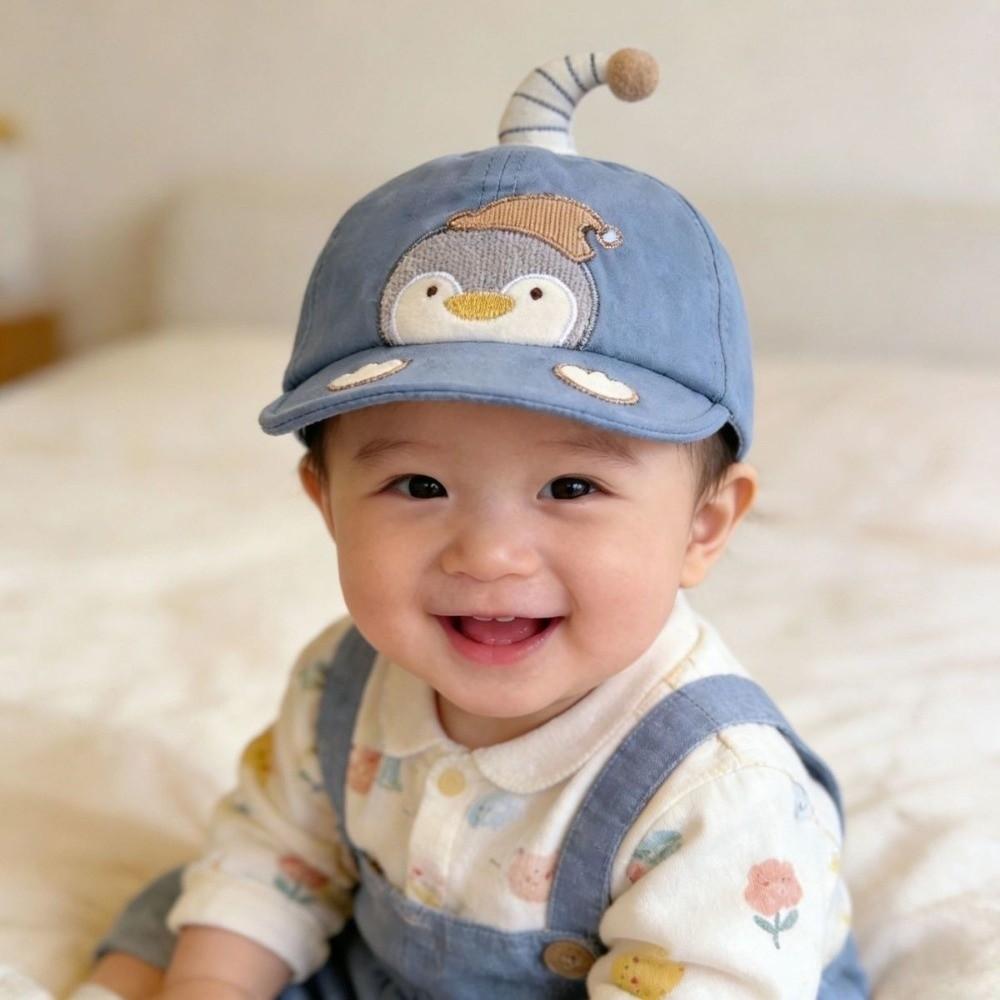Cartoon Penguin Baseball Cap Adjustable Peaked Hat Cute Duck Tongue Caps for Boys Girls