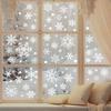 Christmas Window Static Stickers 2/4 Sheet Easy Peel Removable Santa Reindeer Snowflake Decals for Winter Holiday Party Decor
