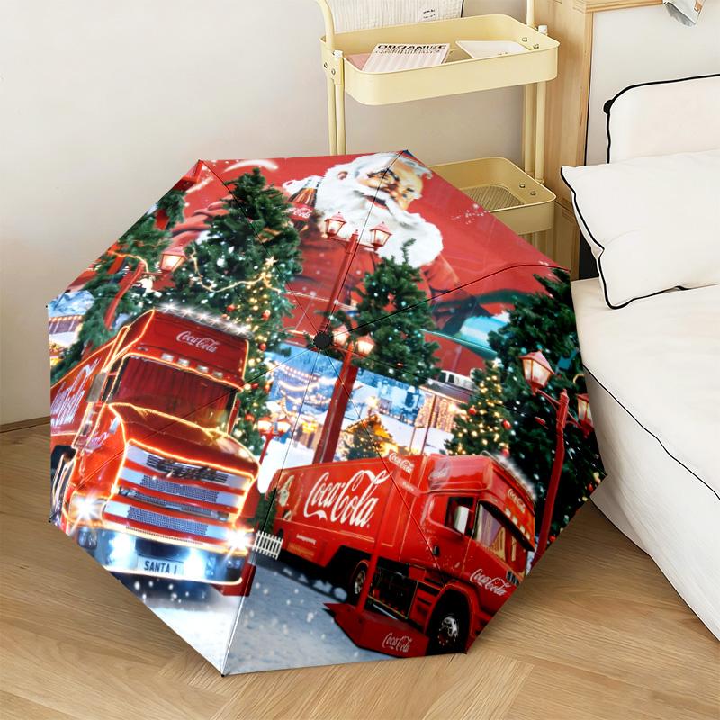 Christmas Gift Halloween Theme Bear Truck Coca Cola umbrella is suitable for all seasons, including home travel and outdoor activities Y13