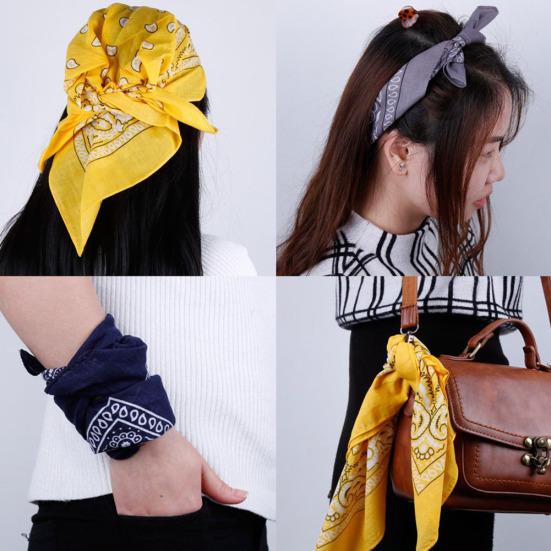 12Pcs Chic Unisex Floral Print Cycling Sport Square Bandana Head Scarf Headdress