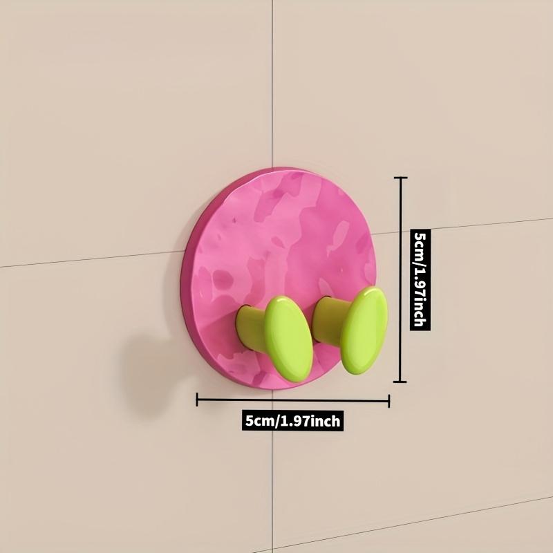 3-Pack Dopamine Colored Plug Hooks - Tool-Free Adhesive (No Drilling Required), Versatile Wire Storage, Strong Adhesion