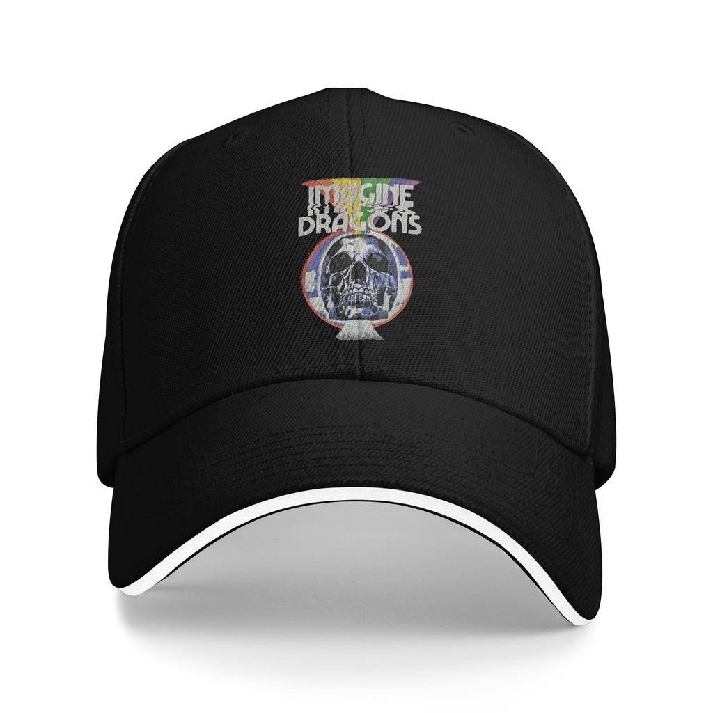 Adult Rock Music Logo Tour Sandwich Cap   Outdoor Baseball Cap Imagine Dragons Band Trucker Hat Adjustable Trucker Cap Summer