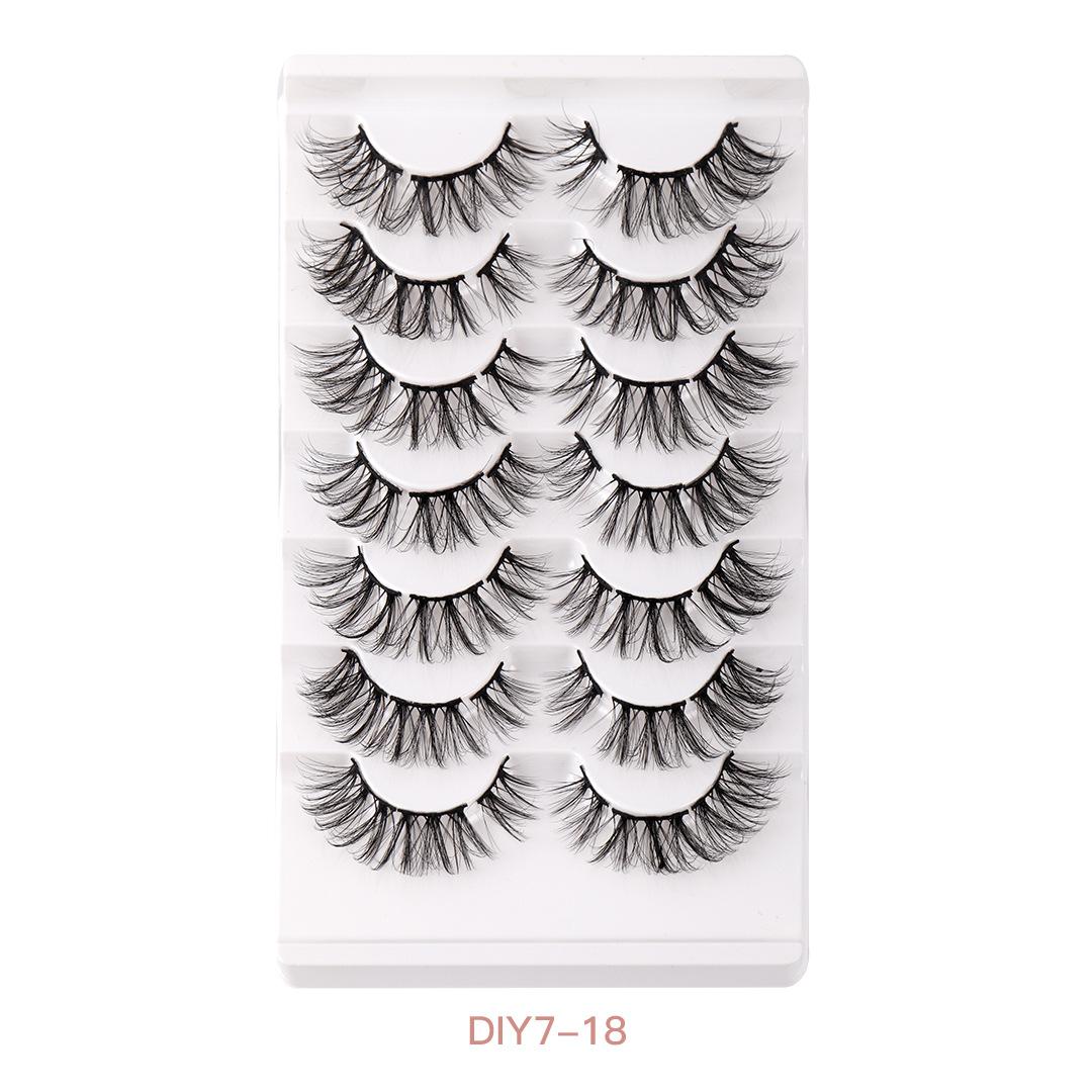 

High Imitation Mink Hair False Eyelashes Thick Curled Segmented Eyelashes Simulation Of Natural Eyelashes