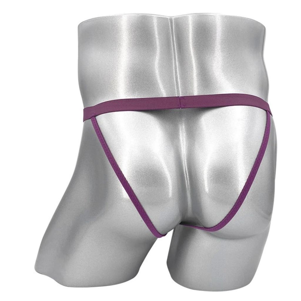 WhimsiNova Extremely Sexy Lingerie for Micro Mesh Breathable Underwear for Sexy Outfits Men's 2-Piece T-Back G-String Set, Sheer, Cosplay, Ultra-Thin