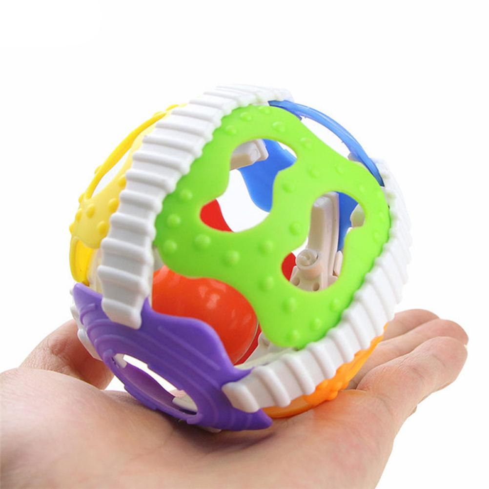 Newborn Baby Toys Infant Early Learning Bell Bell Soft Plastic 6 Color Hand Ball Rattle