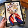 Silk Scarf Women's New Decorative High-end Small Square Scarf Versatile Trend Imitation Silk Scarf Tied Bag Streamer Thin Scarf