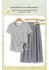 2026 Summer Plus Size Loose 2-Piece Set: Stylish Short Sleeve Top for Middle-Aged & Elderly Women