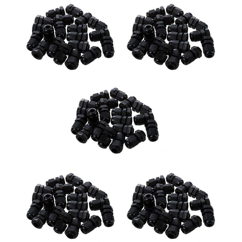 

A84E-100 Pieces Black Plastic Waterproof Cable Gland Connector PG7 чорний