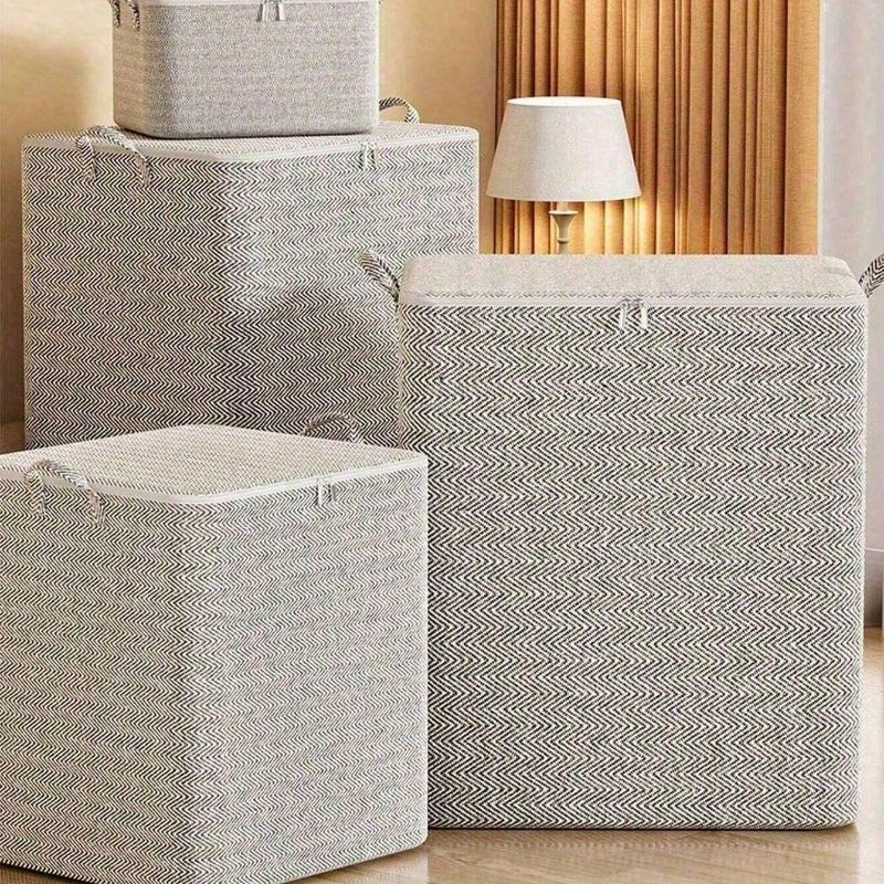 Large Foldable Clothes Storage Bag, Extra-Large Fabric Extra-Large Ace-Saving Organizer for Quilts, Clothing, Toys - Ideal for Bedroom, Home