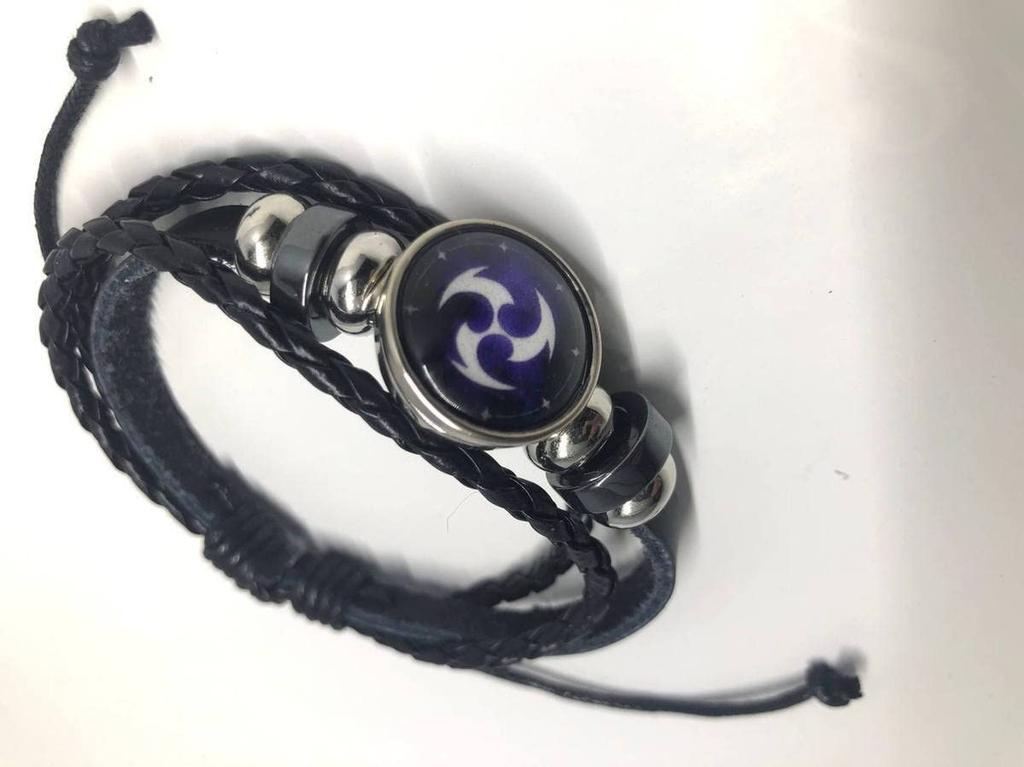 TiproPechka Genshin Impact Eye of God Lightning Bracelet, Braided, Elemental Magical Organ, 7 Heavenly Gods Statue, Cosplay Accessory