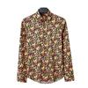 Men's Floral Long-Sleeve Dress Shirts Button Down Breathable Casual Vintage Printed Shirts Wrinkle-Free Solid Oxford Business Shirt for Men
