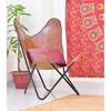 Genuine Brown Leather Butterfly Chair, Retro Lounge Living Room Chair, Outdoor - Indoor Chair, Father's Day Gift