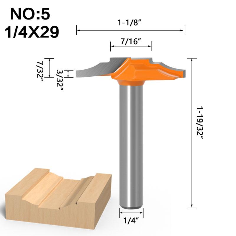 1/5pc 1/4inch 6mm Shank Woodworking Door Frame Lace Knife Door Engraving Profiled Lace Cabinet Engraving Knife Imported Milling Cutter