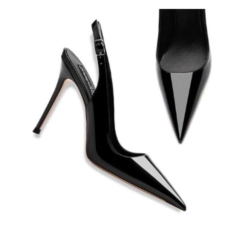 Moda Nuovo Stile Sandali Sexy da Donna con Punta e Eleganti Cinturini in Vernice Scarpe da Donna alla Moda da Festa