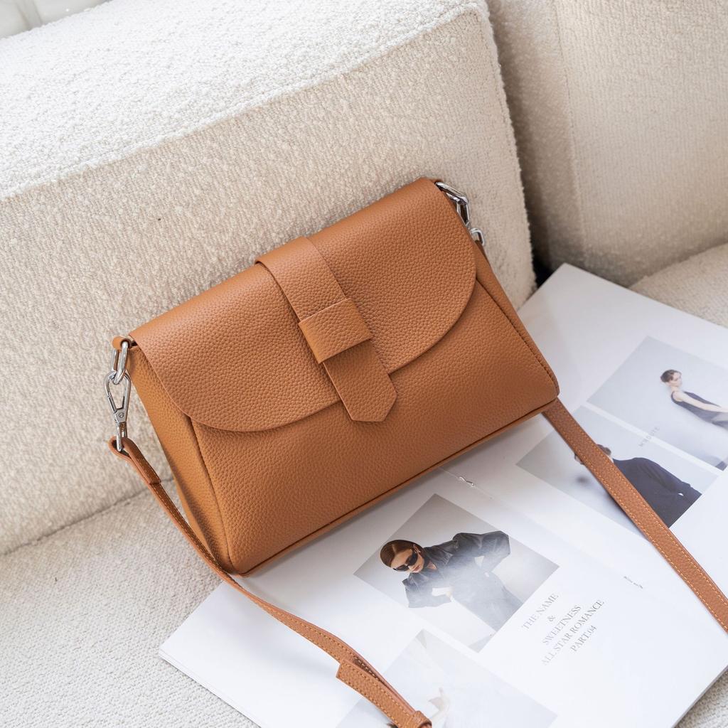 Cowhide Women's Bag Single Shoulder Women's Bag Niche Fashion Practical Oblique Span Bag Portable Soft Leather Shoulder Bag