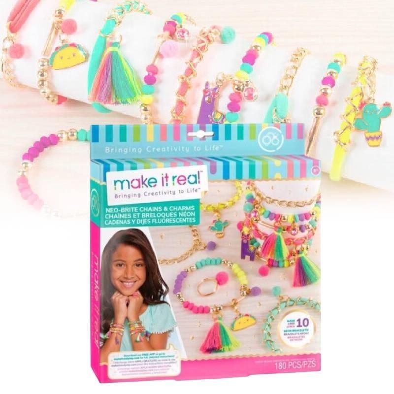 Sparkling Star And Moon Diy Beaded Bracelet Kit For Girls Crystal Jewelry Creation Set