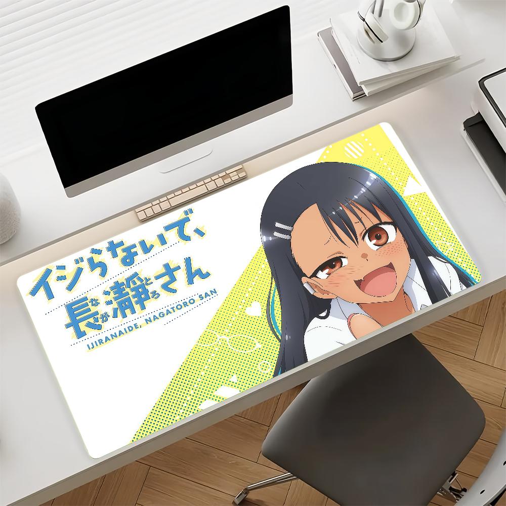 Gaming Mouse Pad Large Desk Mat Antislip Base Stitched Edges CatEared Maid Anime Girls Print for Gaming Office Desk Use