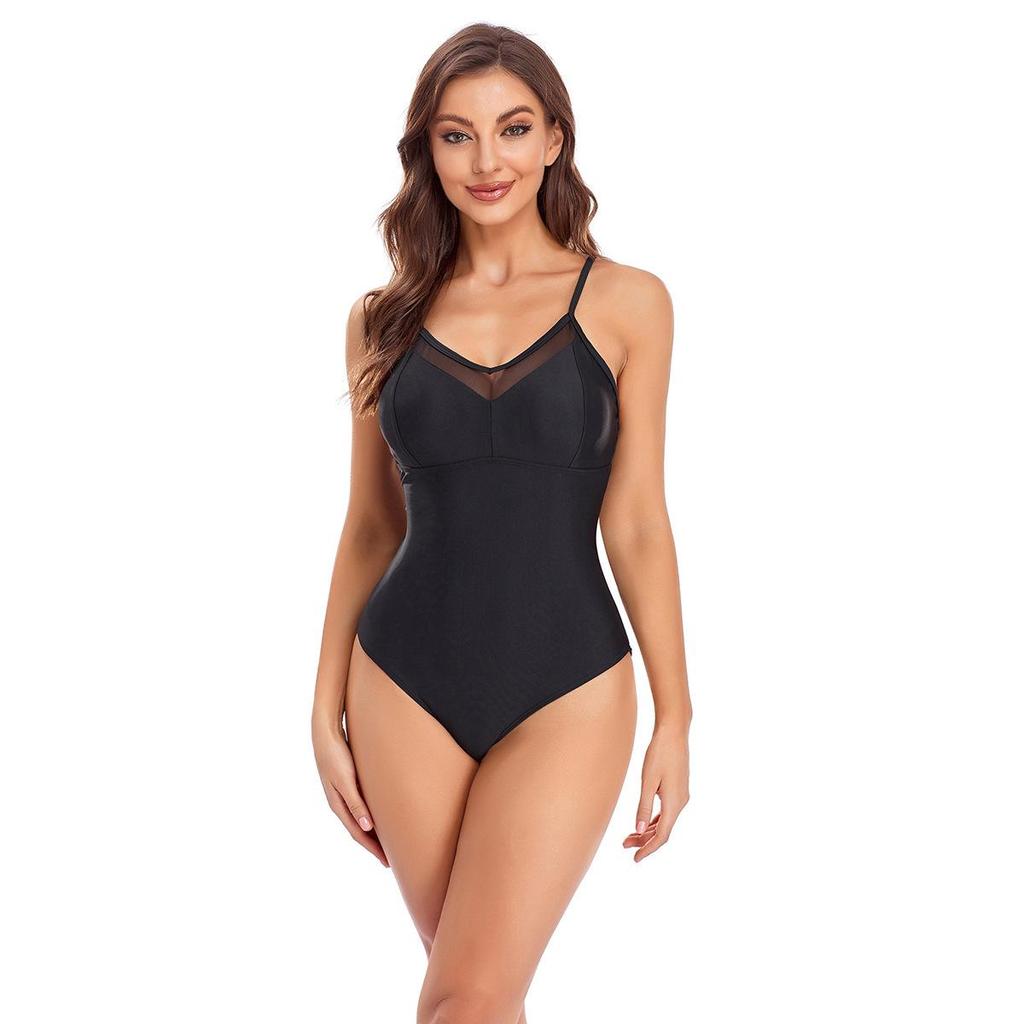 European & American Sexy Halter Backless Plus Size One-Piece Swimsuit for Women