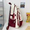 American retro college student ins backpack female, large capacity high school student junior high school student schoolbag computer backpack male