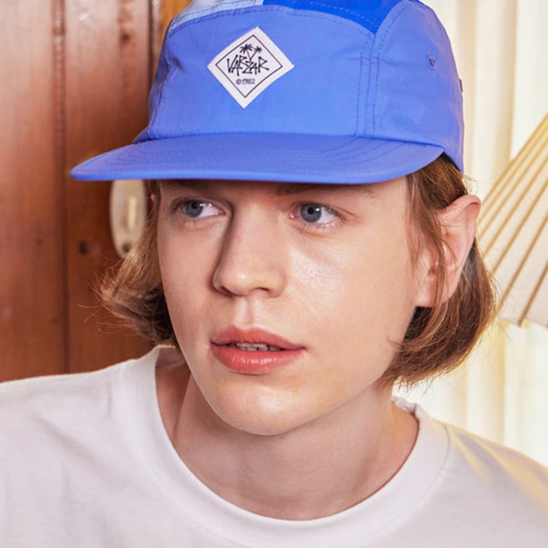 

VARZAR Multicolor Palm Tree Label Camp Cap Blue FREE